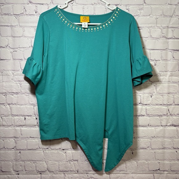 Ruby Rd. Tops - Women's Ruby Rd Green Top Size PXL